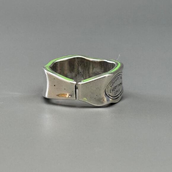 925 Sterling Silver Adjustable Ring – Size 8 Open Band, Minimalist Design - Picture 3 of 5